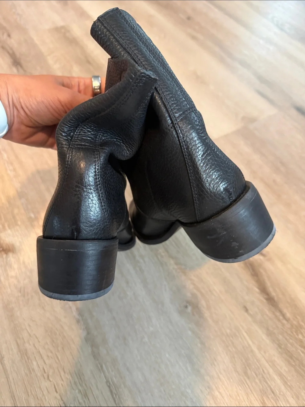 Tory Burch Black Pebbled Leather Ankle Booties